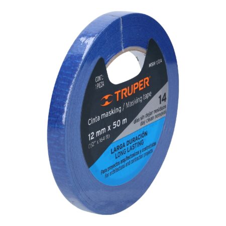 MASKING TAPE AZUL 1/2 X50M TRUPER NO DEJA RESIDUOS