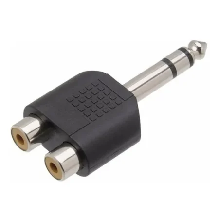 ADAPTADOR DE 2 JACKS RCA A 1 PLUG DE 6.3MM ESTEREO