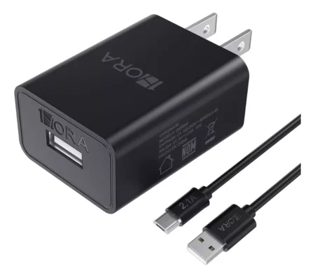 CABLE V8 2.1A 5V 1HORA NEGRO 1M CAB236