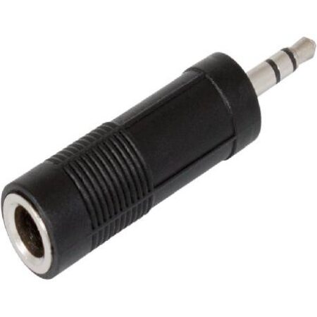 ADAPTADOR DE 1 JACK DE 6.3MM ESTEREO A 1 PLUG DE 3.5MM ESTEREO