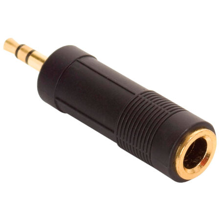 ADAPTADOR DE 1 JACK ESTEREO DE 3.5MM  A 1 PLUG DE ESTEREO DE 6.3MM
