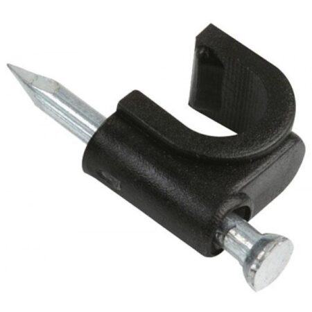 GRAPA 100PZ PARA CABLE COAXIAL COLOR NEGRO 8MM