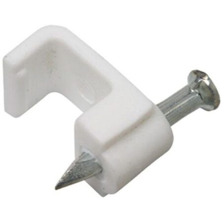 GRAPA 100 PZ PARA CABLE TELEFONICO COLOR BLANCO 5MM