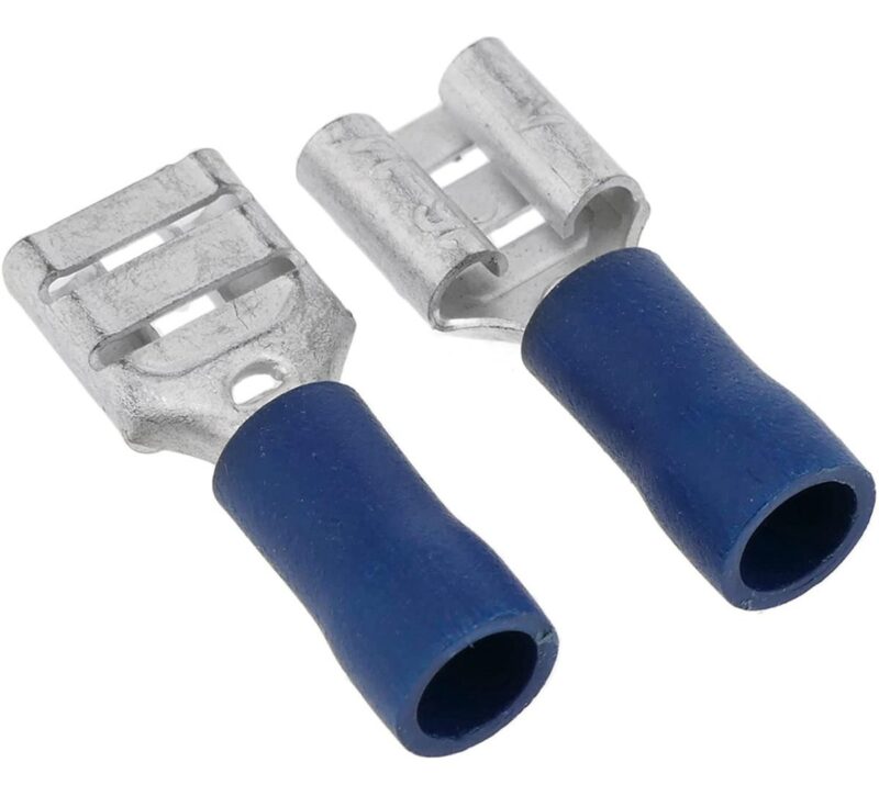 TERMINAL TIPO FASTON 1/8 HEMBRA FORRO AZUL CALIBRE 14-16