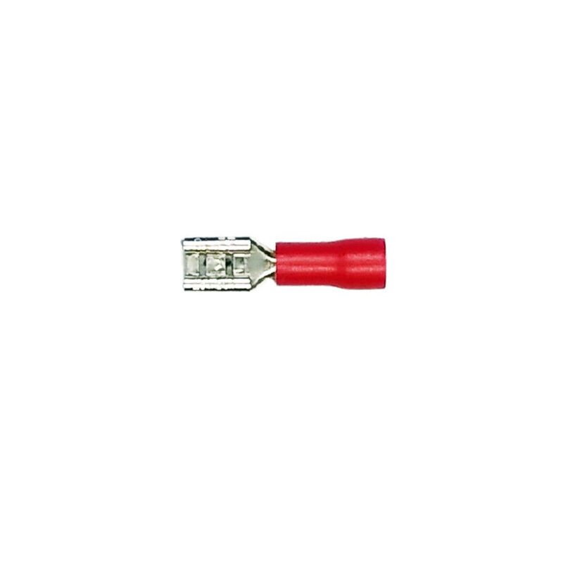 TERMINAL TIPO FASTON 3/16 HEMBRA FORRO ROJO CALIBRE 16-22