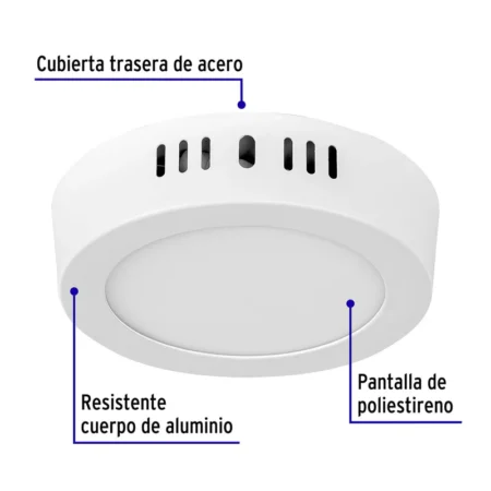 LUMINARIO LED REDONDO 1350 LUMENES 18W LUZ BLANCA DIA SOBREMONTAR VOLTECK