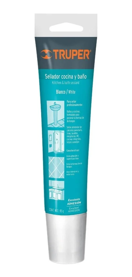 SELLADOR BLANCO PARA BANO Y COCINA, 85 GR